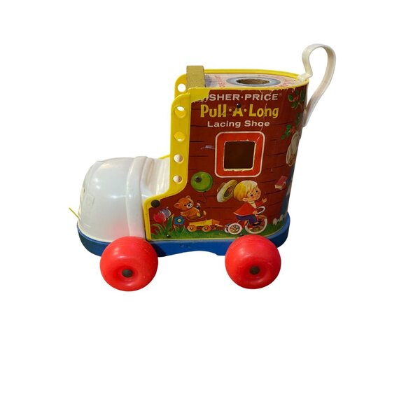 Vintage Fisher Price Pull-a-Long Lacing Shoe Used Fair Condition - Picture 4 of 12